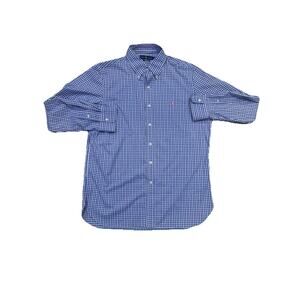 Polo Ralph Lauren Blue Gingham Button Down Shirt Men’s Large Long Sleeve